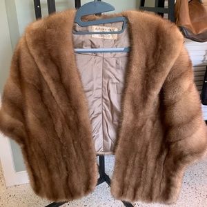 Vintage Autumn Haze mink fur shawl
